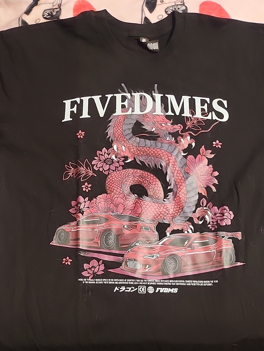 FIVEDIMES Black Tee with Pink Dragon & FRS/BRZ
